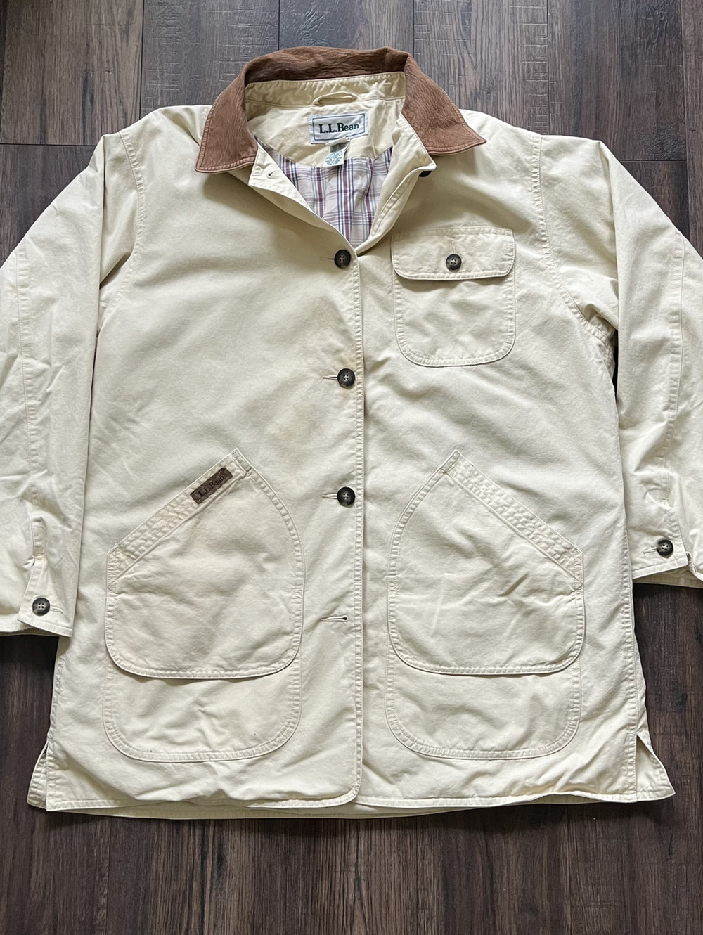 Vintage 1990s L.L. Bean Women's Utility Jacket Duck Canvas Barn Coat Workwear L